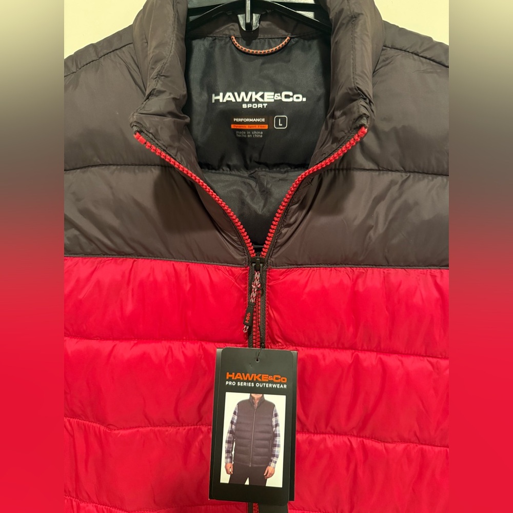 Hawke & Co Men's Red and Dark Gray Puffer Vest - Picture 3 of 11
